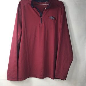 Cutter&Buck: Men's Red Striped Quarter-Zip Shirt RAVENS large